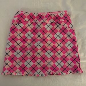 Lilly Pulitzer Pink & Navy Plaid Skort